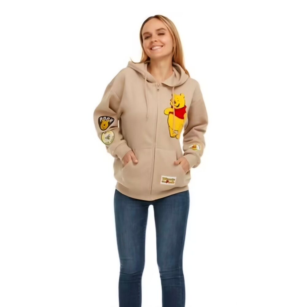 Disney Winnie The Pooh Sand Patch Full Zip Hoodie Jacket XL Kidcore Retro